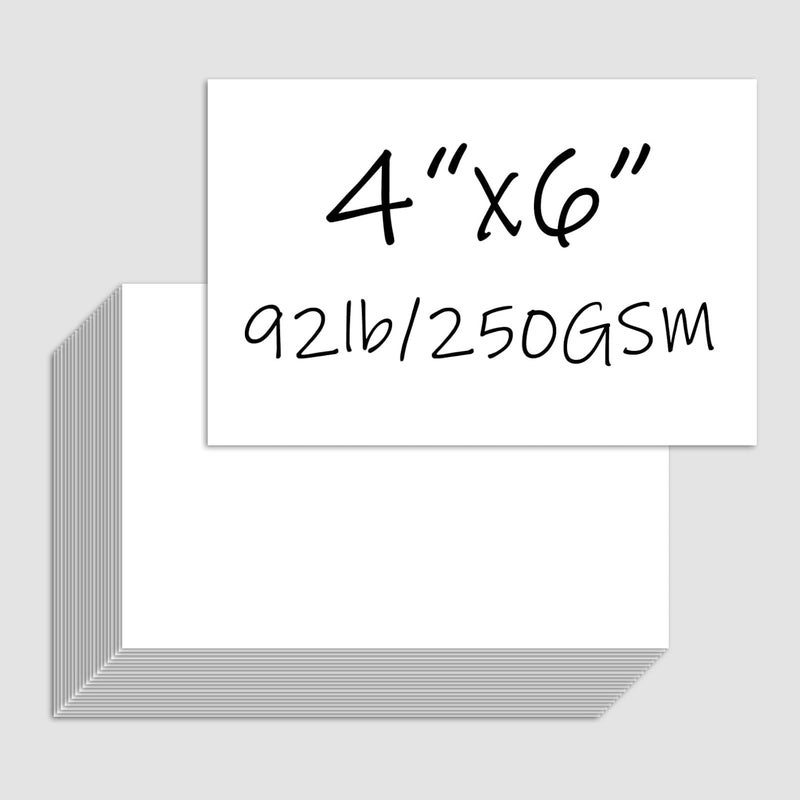 TEETOOKEA 100 Pack 4x6 White Cardstock Paper, 92lb/250GSM Heavyweight Blank Card, Thick Index Card for Printer, Postcards, Wedding Invitation, Thankyou Cards - Image 1